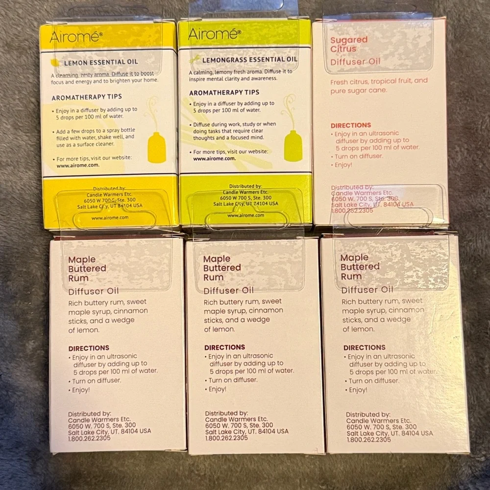 Airome Gardenia Porcelain Essential Oil Diffuser with 7 Oils NWT